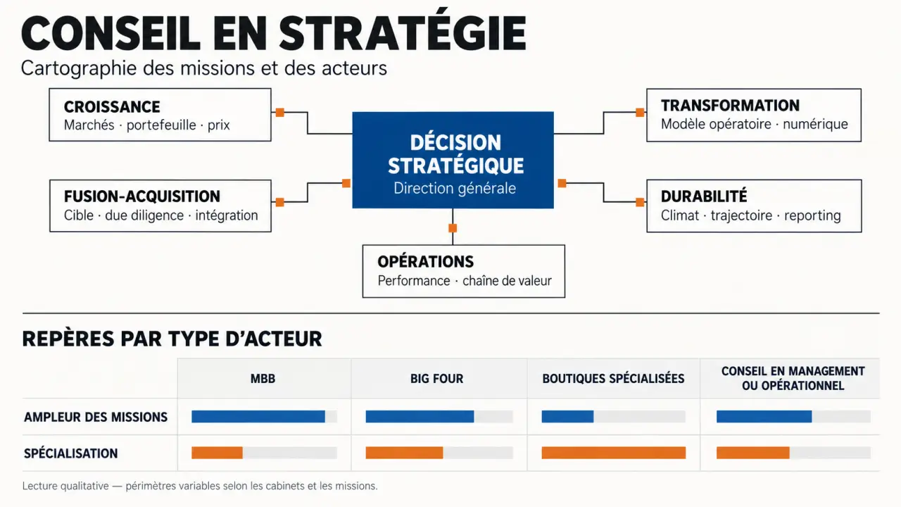 Conseil en stratégie : missions et principaux types de cabinets