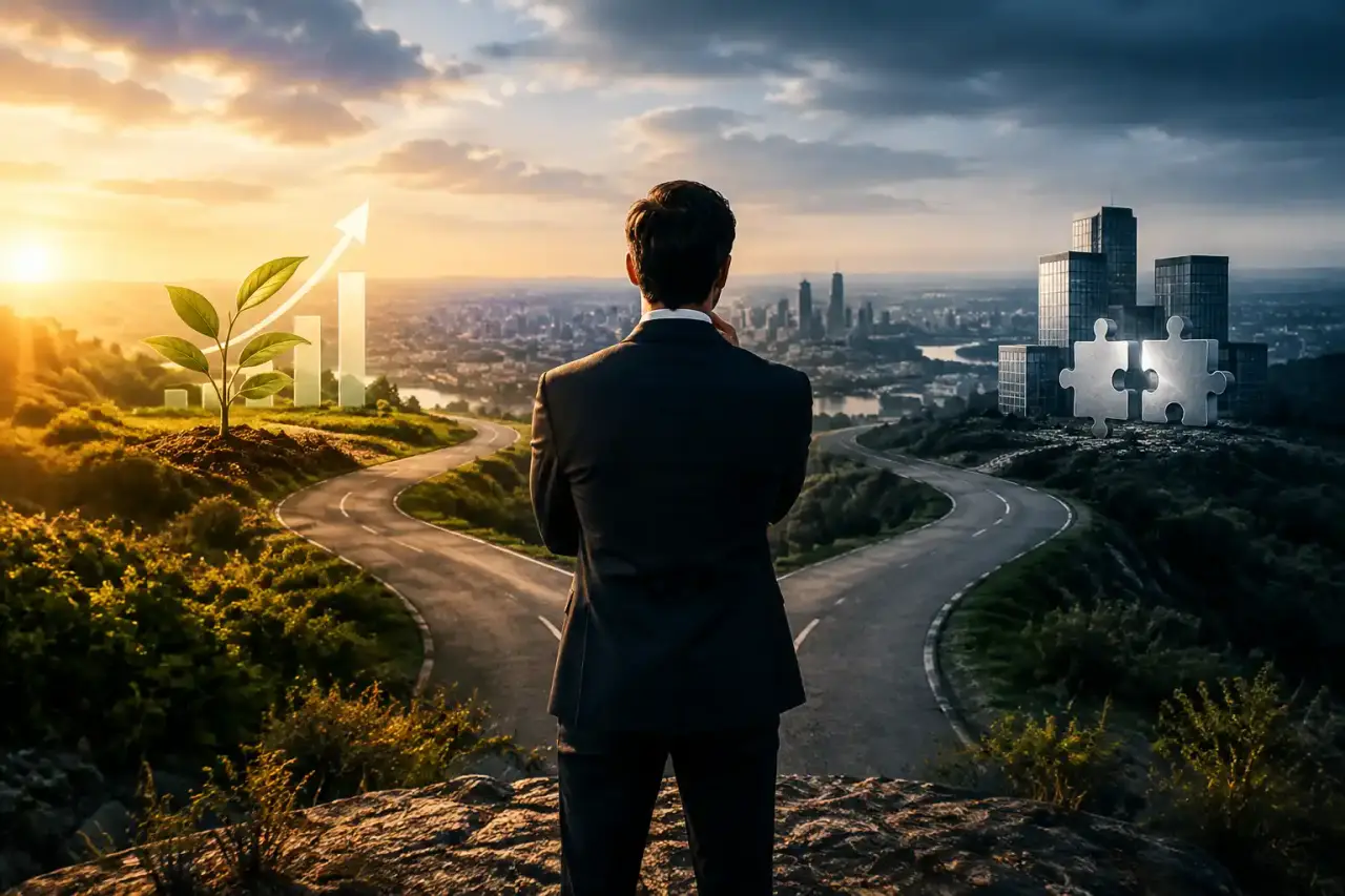 Gratte-ciels modernes illustrant une stratégie de croissance d'entreprise