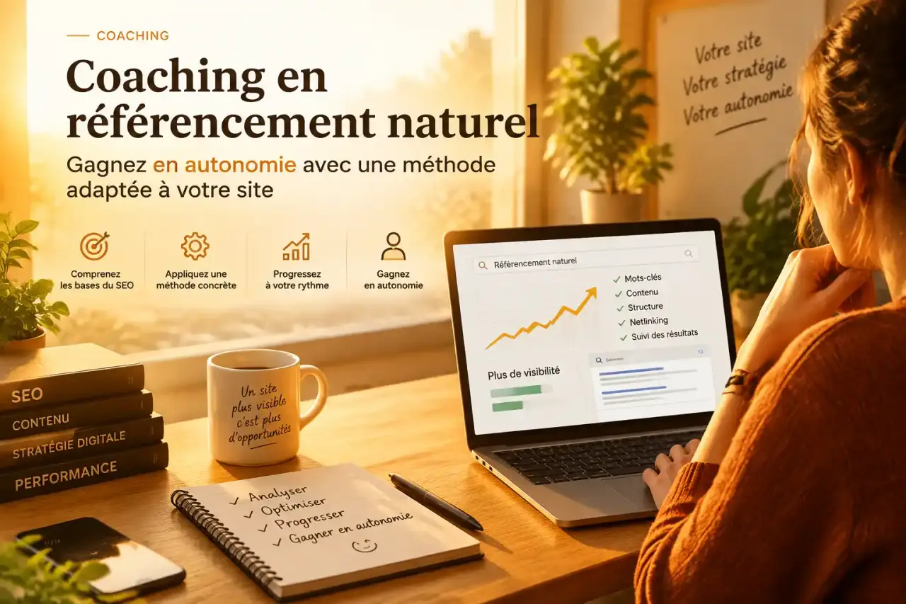 Coaching en référencement naturel : gagnez en autonomie avec une méthode adaptée à votre site