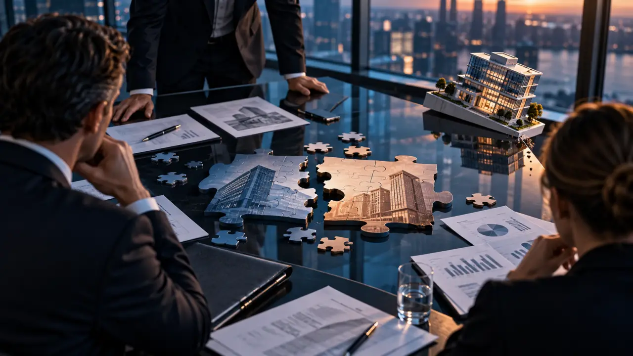 Dirigeants analysant les enjeux stratégiques d'une acquisition